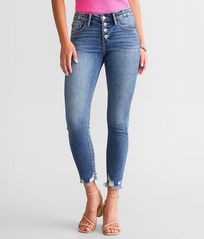 Kancan exposed button store jeans