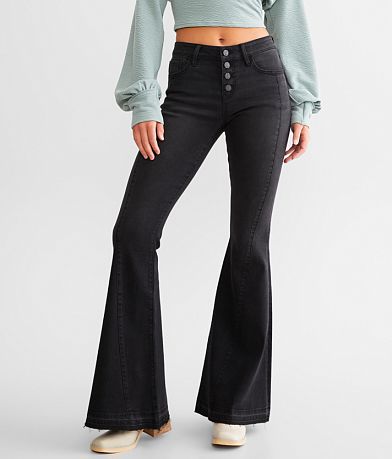 KanCan Signature Mid-Rise Super Flare Stretch Jean front view