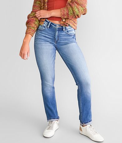 Curvy Mid-Rise Straight-Leg Jeans