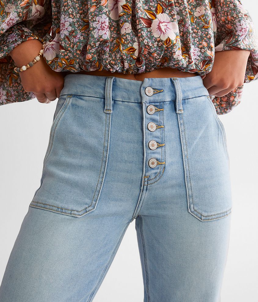 High Rise Cropped Straight Stretch Jean