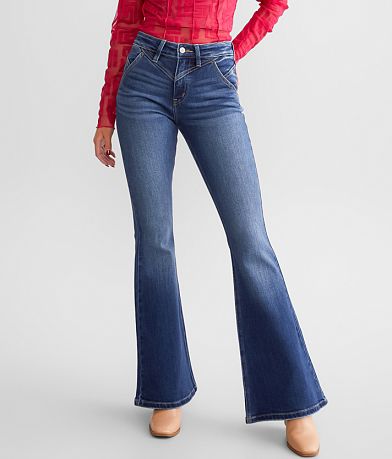 Joey High Rise Stretch Split Hem Flare Jeans – VICI