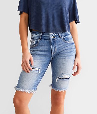 KanCan Signature Mid-Rise Bermuda Stretch Short front view