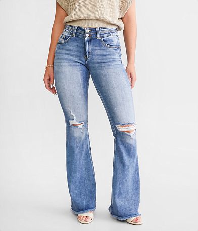 KanCan Signature Kurvy Mid-Rise Flare Stretch Jean front view