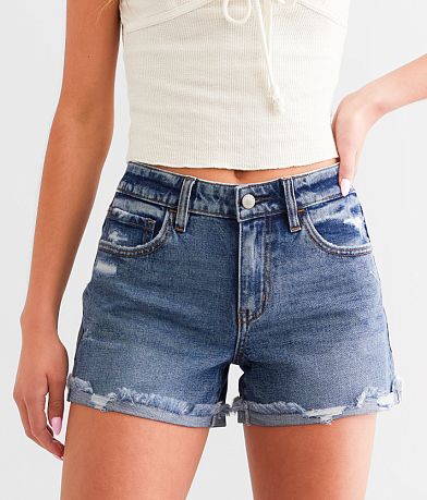 KanCan Signature Kurvy Mid-Rise Stretch Short front view