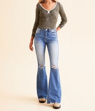 KanCan Signature High Rise Flare Stretch Jean front view