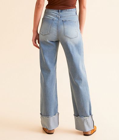 KanCan Signature 90&apos;s Straight Stretch Cuffed Jean back view