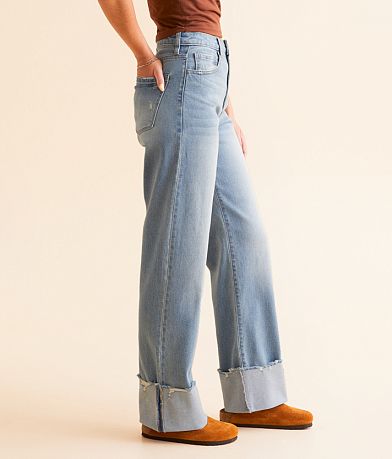 KanCan Signature 90&apos;s Straight Stretch Cuffed Jean full right side view