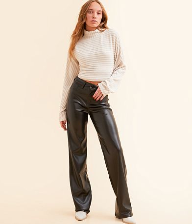 KanCan Signature 90s Wide Leg Faux Leather Pant misc detail 2 view
