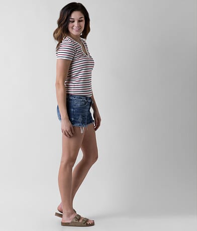 Gilded Intent Frayed Stretch Short full right side view