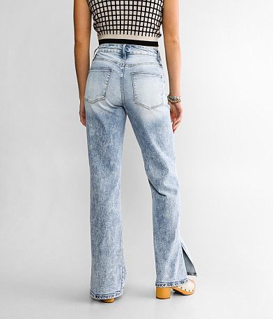 Gilded Intent 90&apos;s Split Hem Wide Leg Stretch Jean BACK
