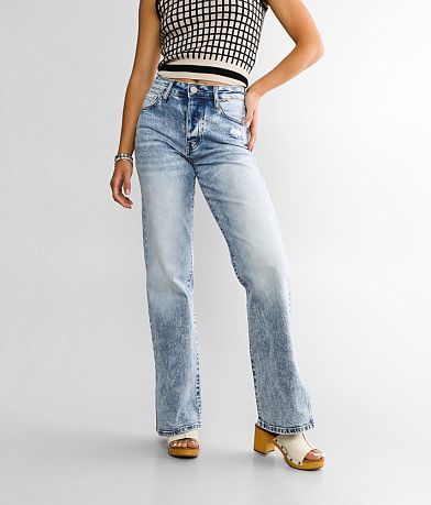 Gilded Intent 90&apos;s Split Hem Wide Leg Stretch Jean FULL_RIGHT_SIDE