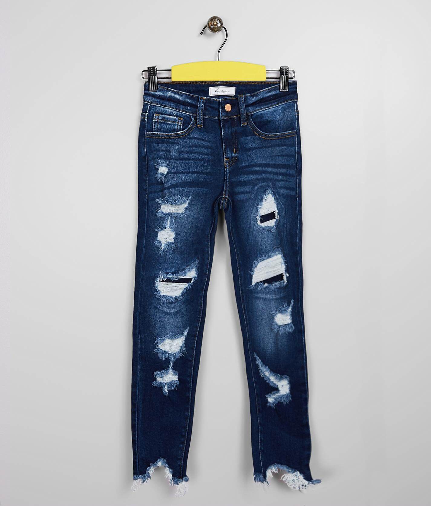 long denim skirt button front