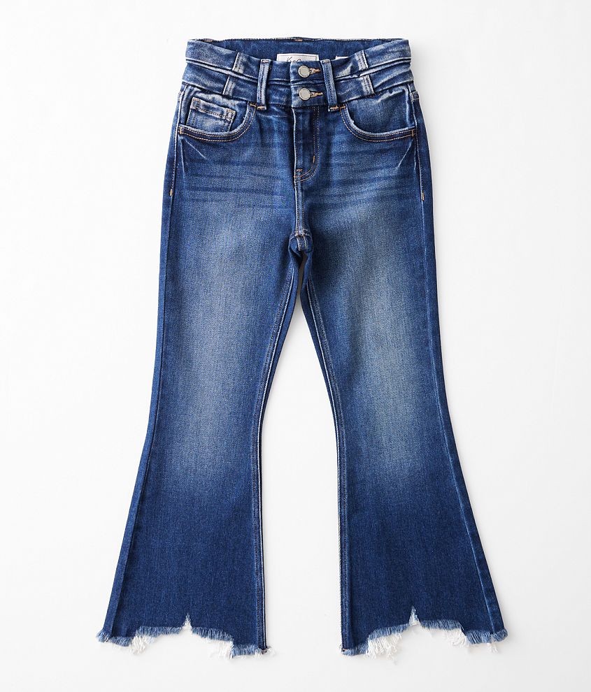 girls high rise flare jeans, girls bottoms