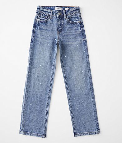 KanCan Signature Girls - Rhinestone 90's Straight Jean front view