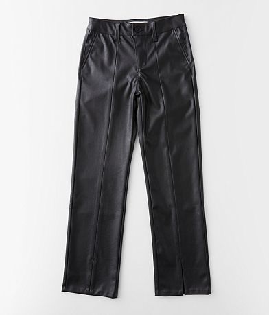 KanCan Signature Girls - Faux Leather Split Pant front view