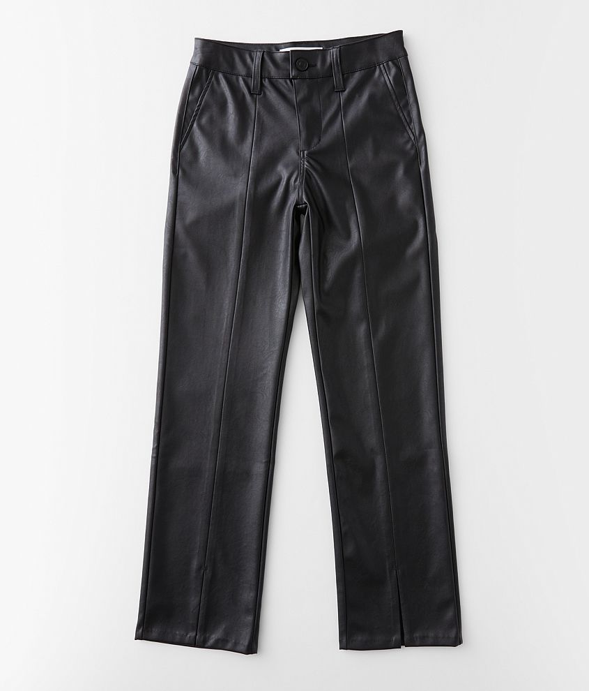 Girls - KanCan Signature Faux Leather Split Pant front view