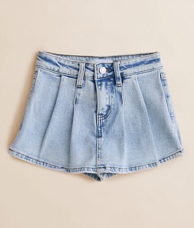 KanCan Girls - Denim Pleated Stretch Skort front view