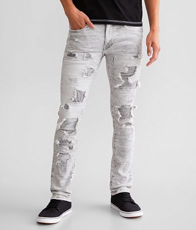 Mens Jeans For Men Denim Pants Straight Fit Destroyed Ripped