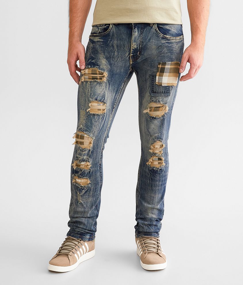 FWRD Denim Rugged Plaid Stretch Jean front view