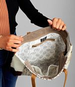 Myra Bag Cotton Rug Leather Tote - Women display picture 1