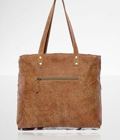 Myra Bag Multi-Patch Cowhide Leather Tote Purse misc detail 1 view