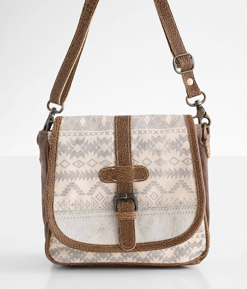 Myra Bag Cowhide Leather Crossbody Purse Women's Bags in Brown Grey