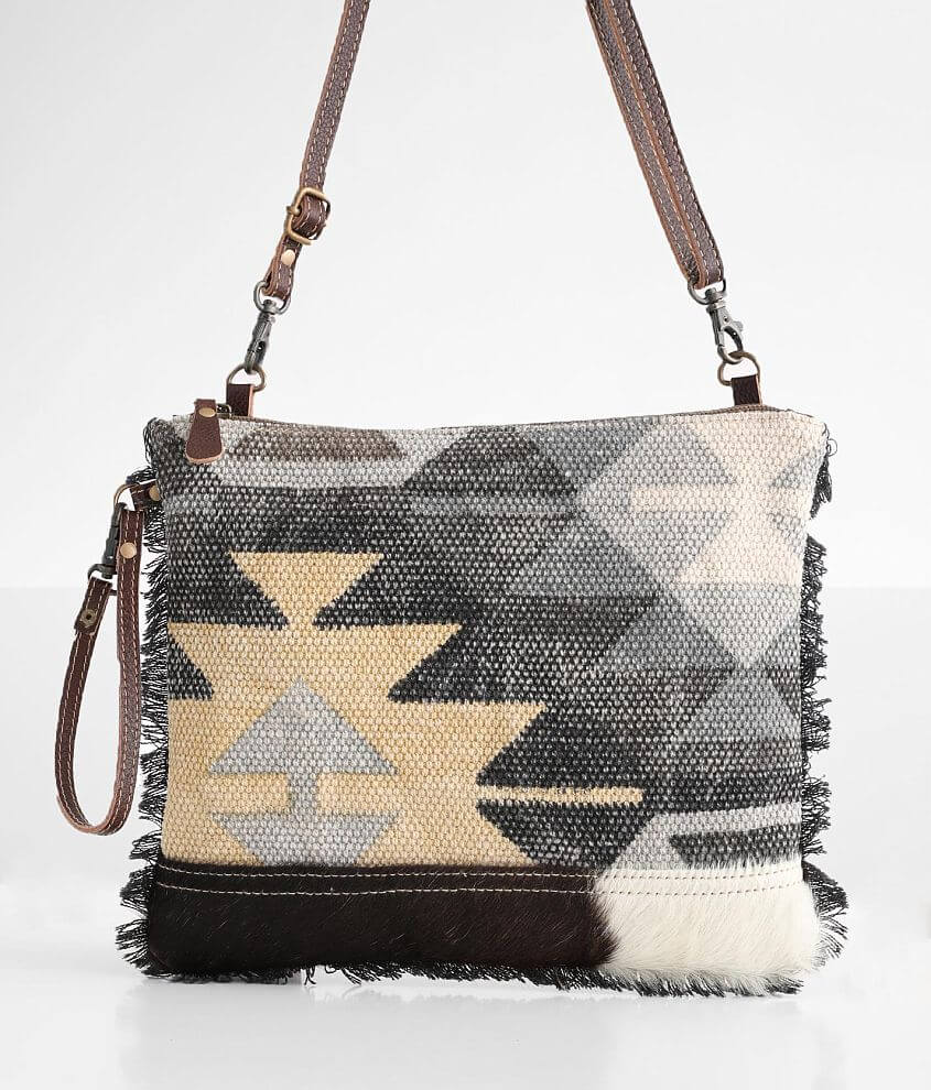 Myra Bag Gritty Leather Crossbody Purse Women's Bags in Blue Brown