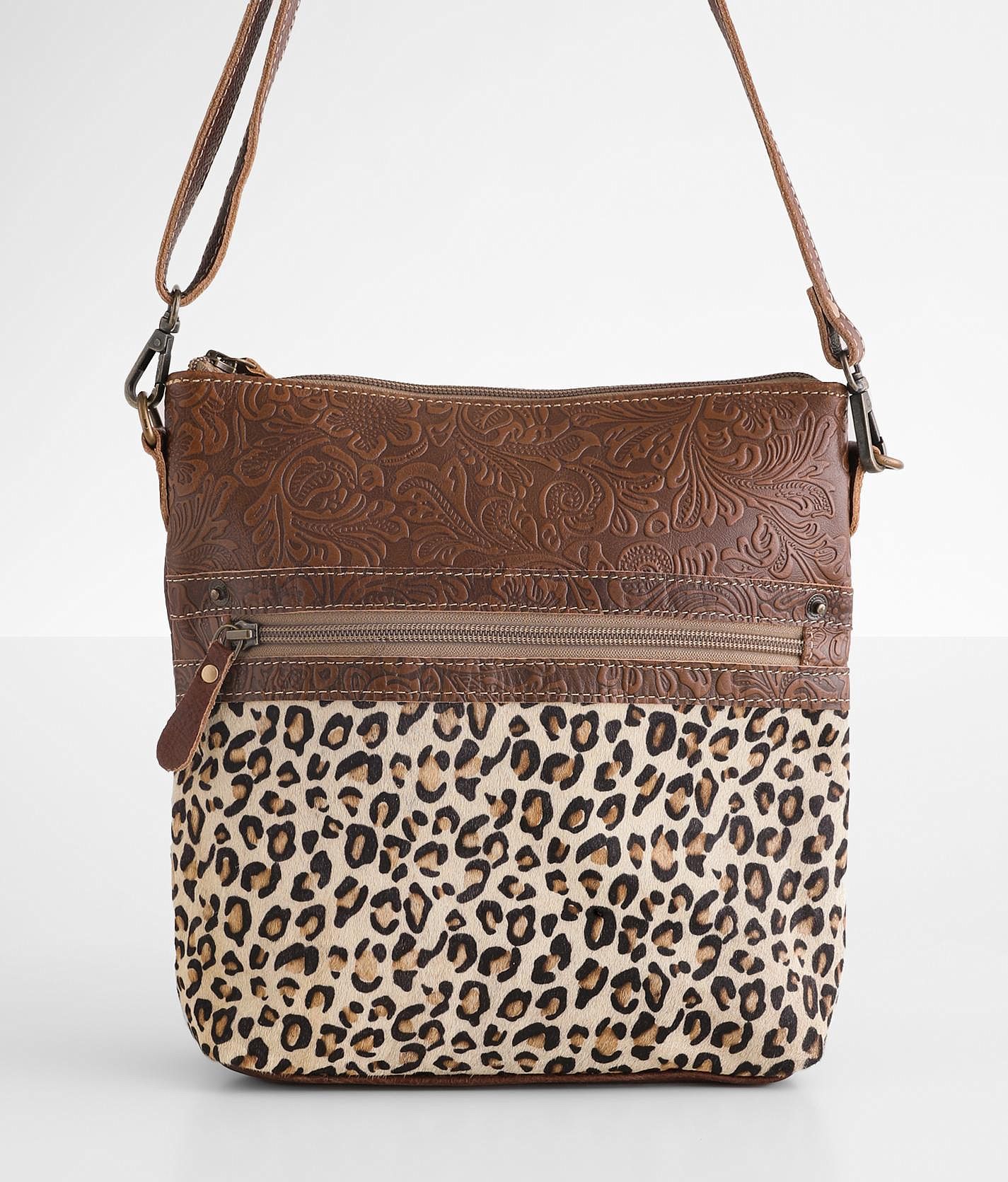 Leopard Leather Crossbody Purse