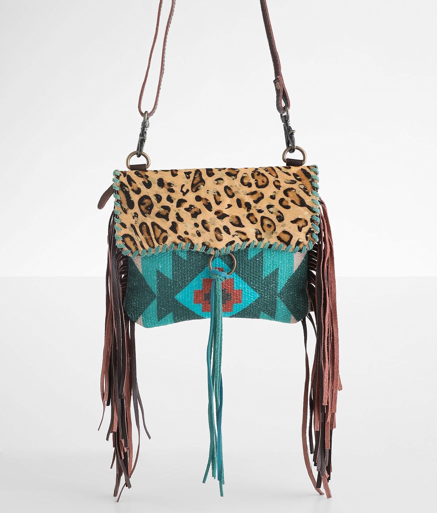 Cow Print Fringe Crossbody Purse