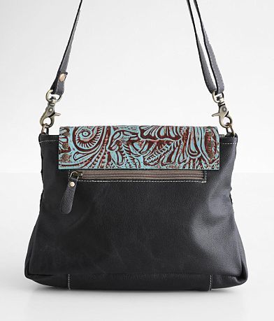 Myra Bag Steamy Leather Studded Crossbody Purse BACK