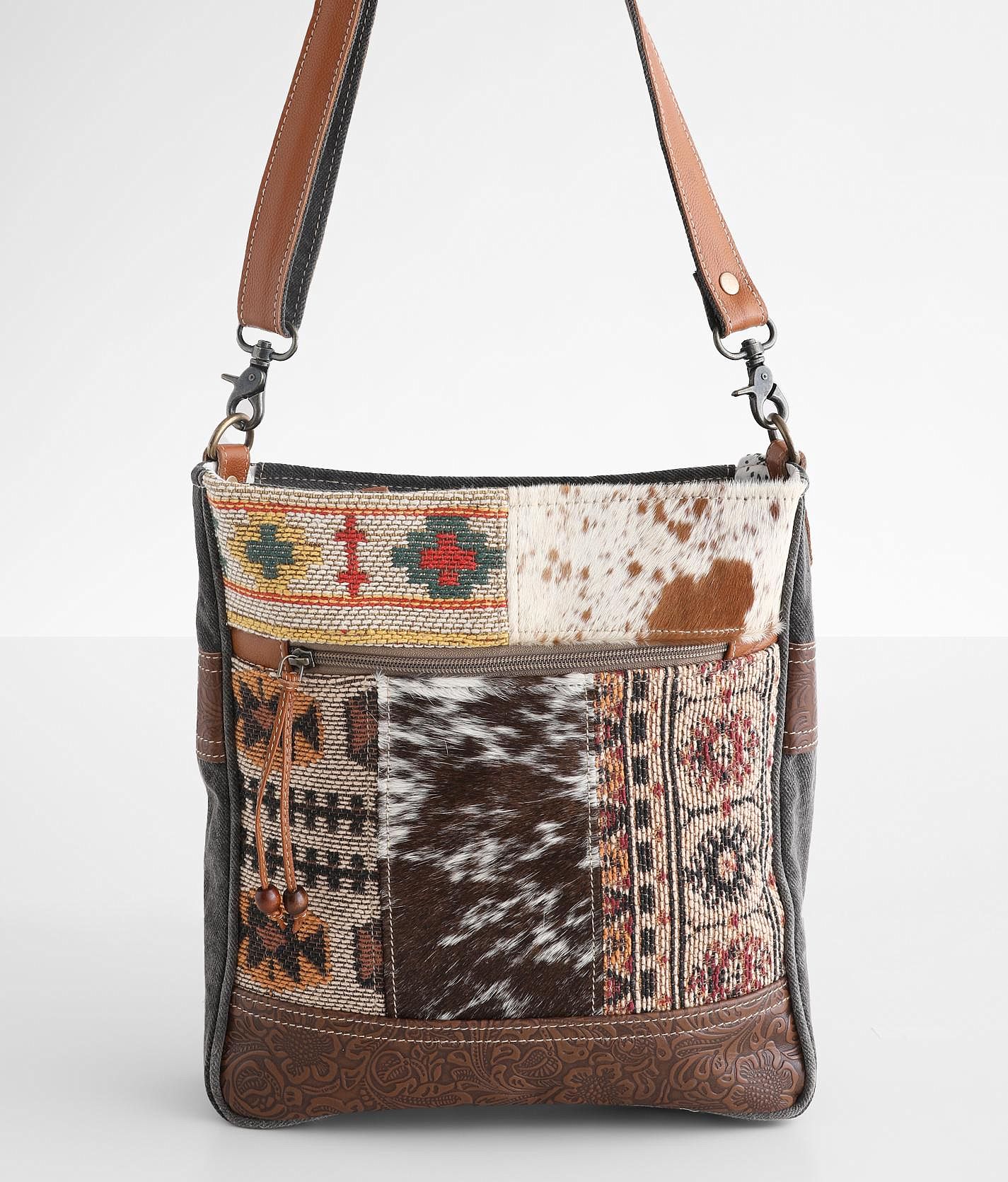 Myra Bag Ancient Art Cowhide and Canvas Backpack w/ Leather Straps New Myra Bag leather cowhide Backpack Canvas | Mercari main image 2