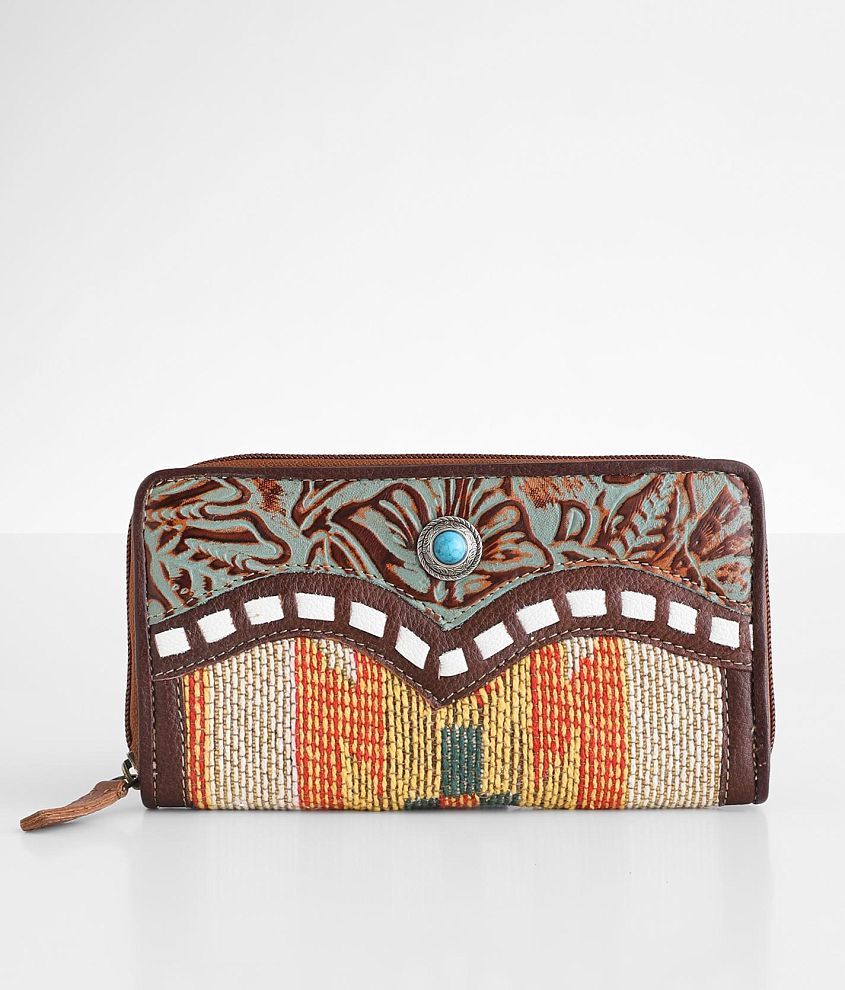 Myra Bag Moneyserv Leather Wallet Women s Bags in Brown Multi