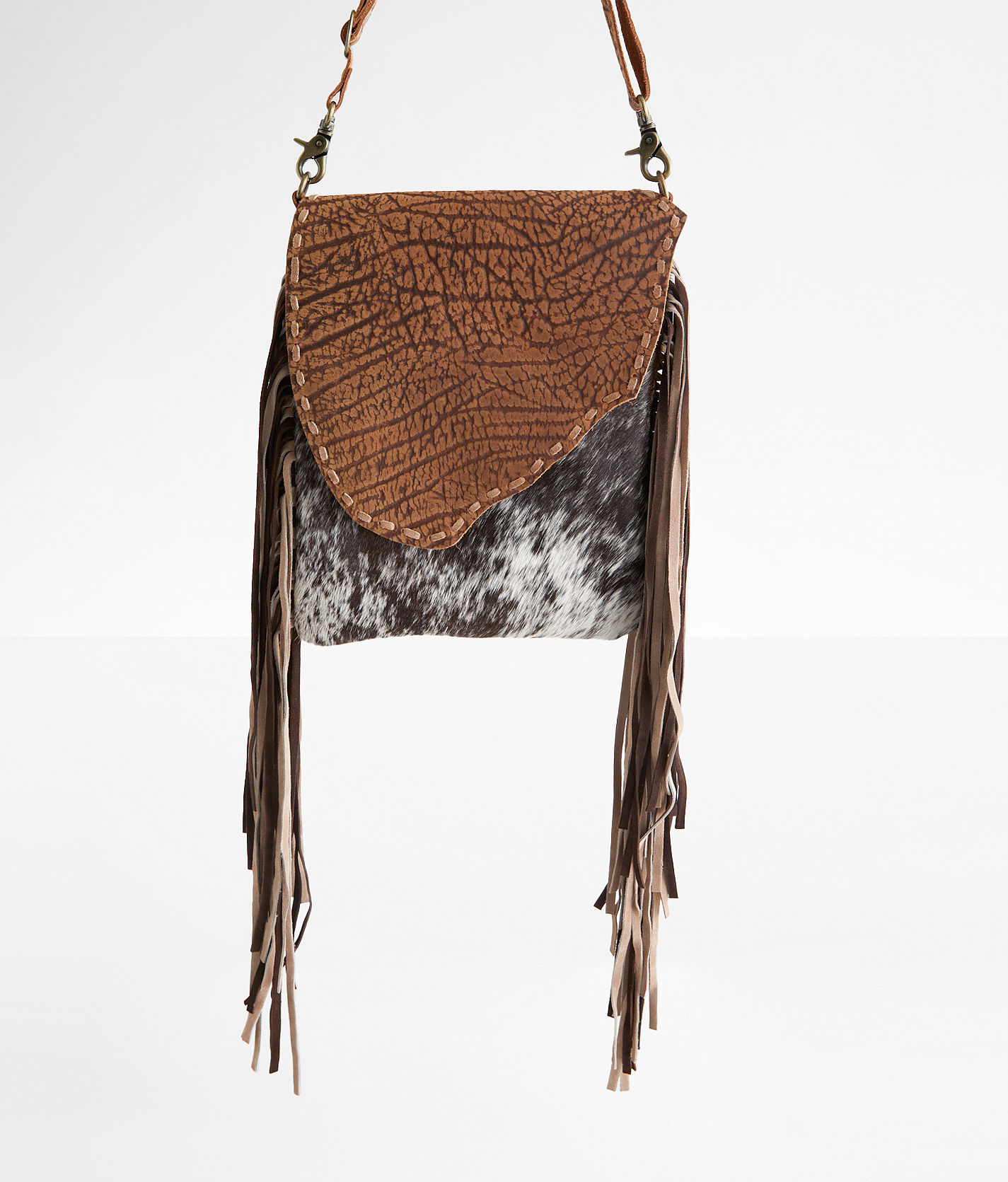 Myra Bag Golden Girl Fringe Cowhide Crossbody