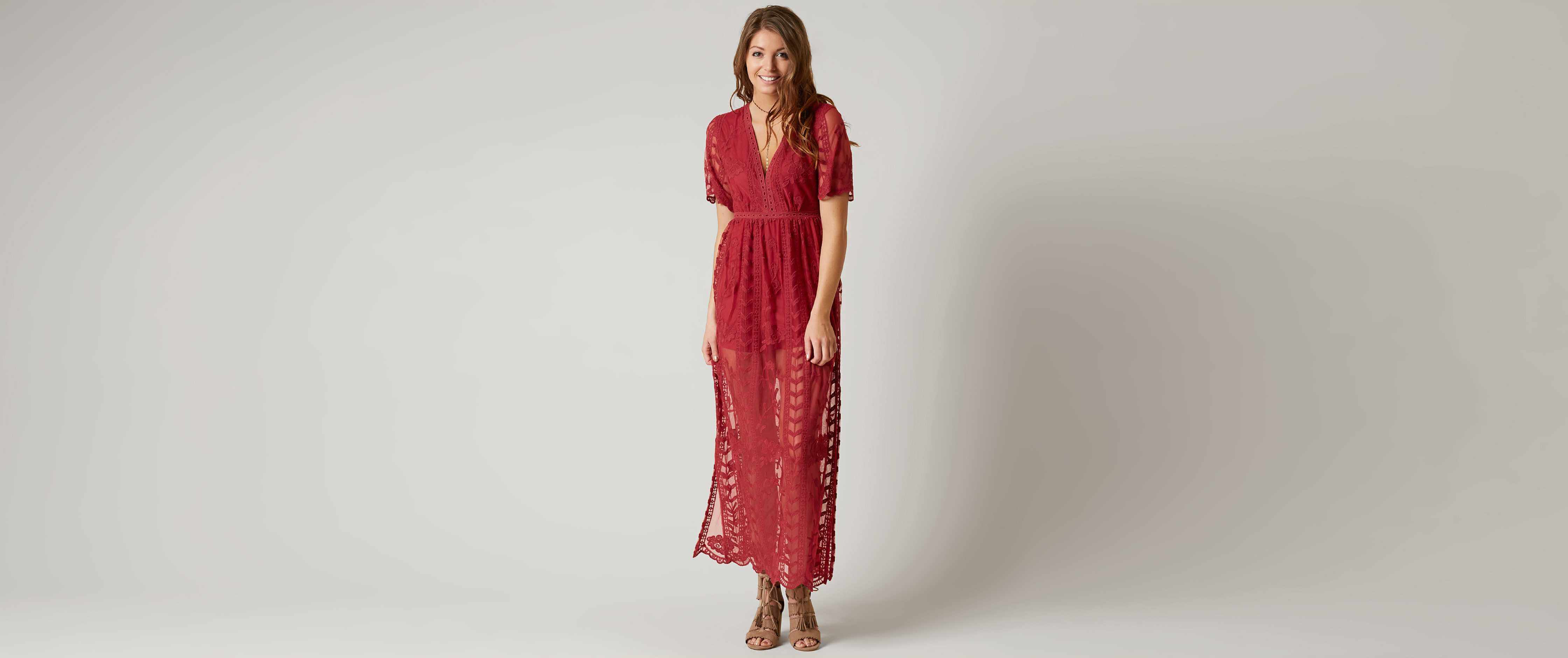 red lace maxi romper