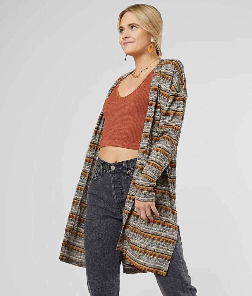 Daytrip Striped Knit Cardigan front view
