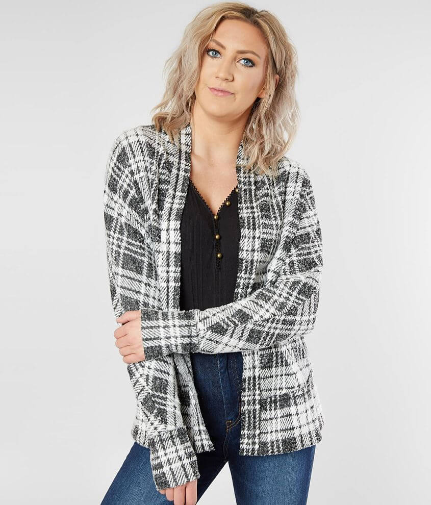 Black shop plaid cardigan