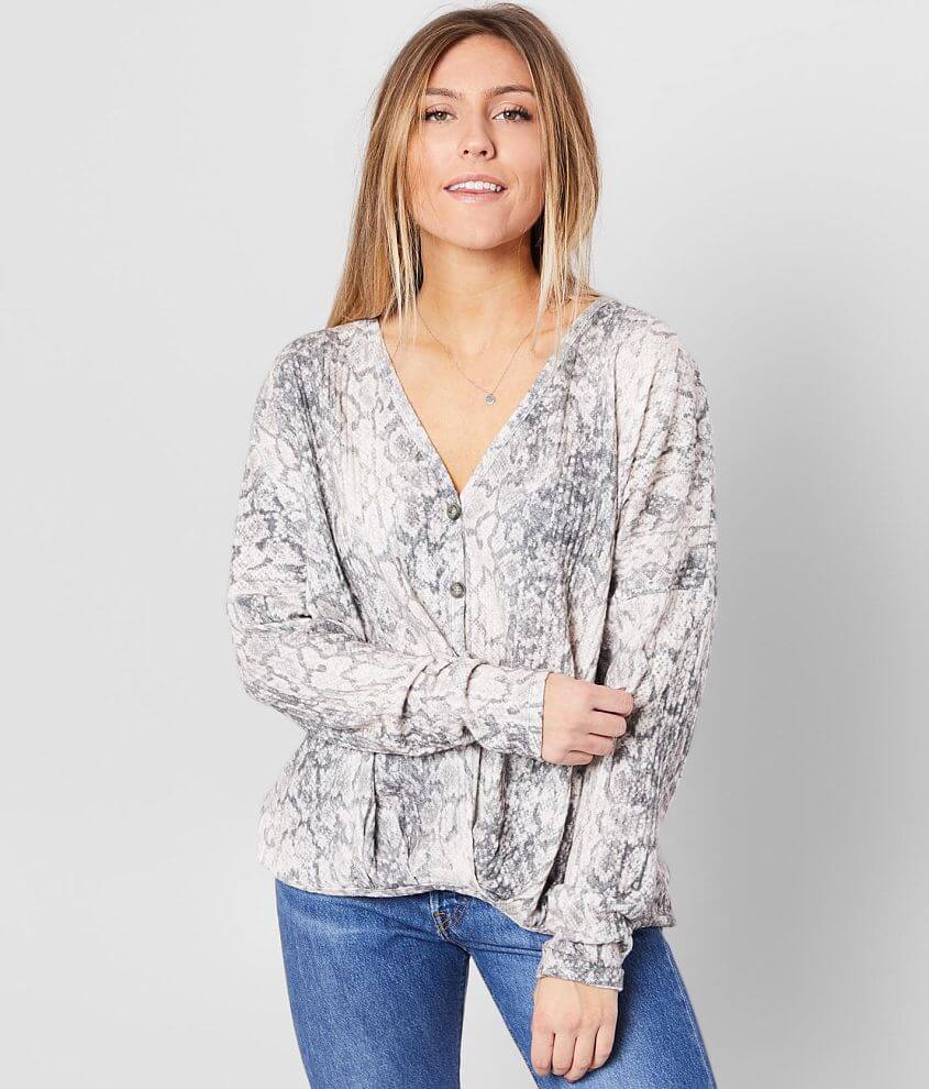 Daytrip Snake Skin Print Top front view