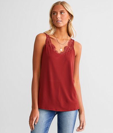 Double Zero Scoop Neck Tank Top - Women's Tank Tops in Black