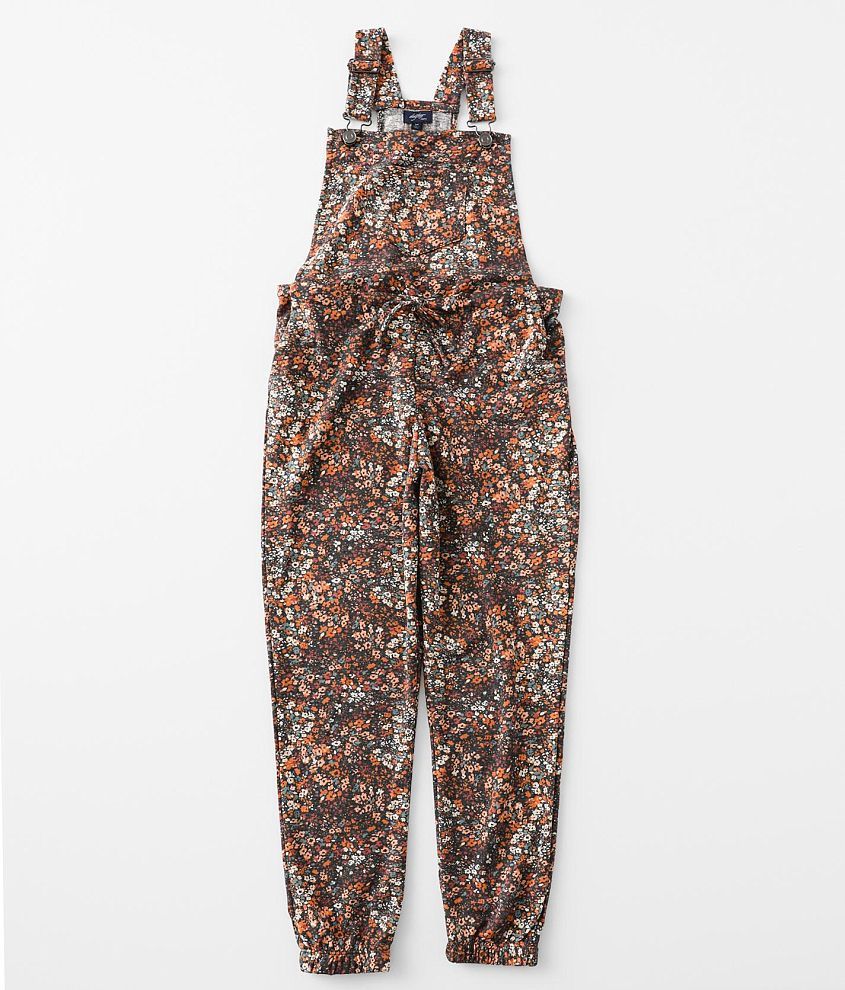 Girls - Daytrip Floral Print Overalls front view