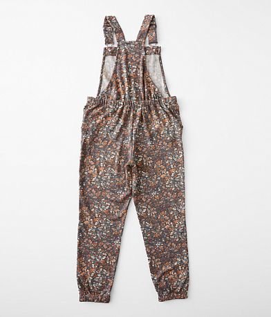 Willow &amp; Root Girls - Floral Print Overalls back view