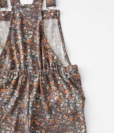 Willow &amp; Root Girls - Floral Print Overalls back pocket view