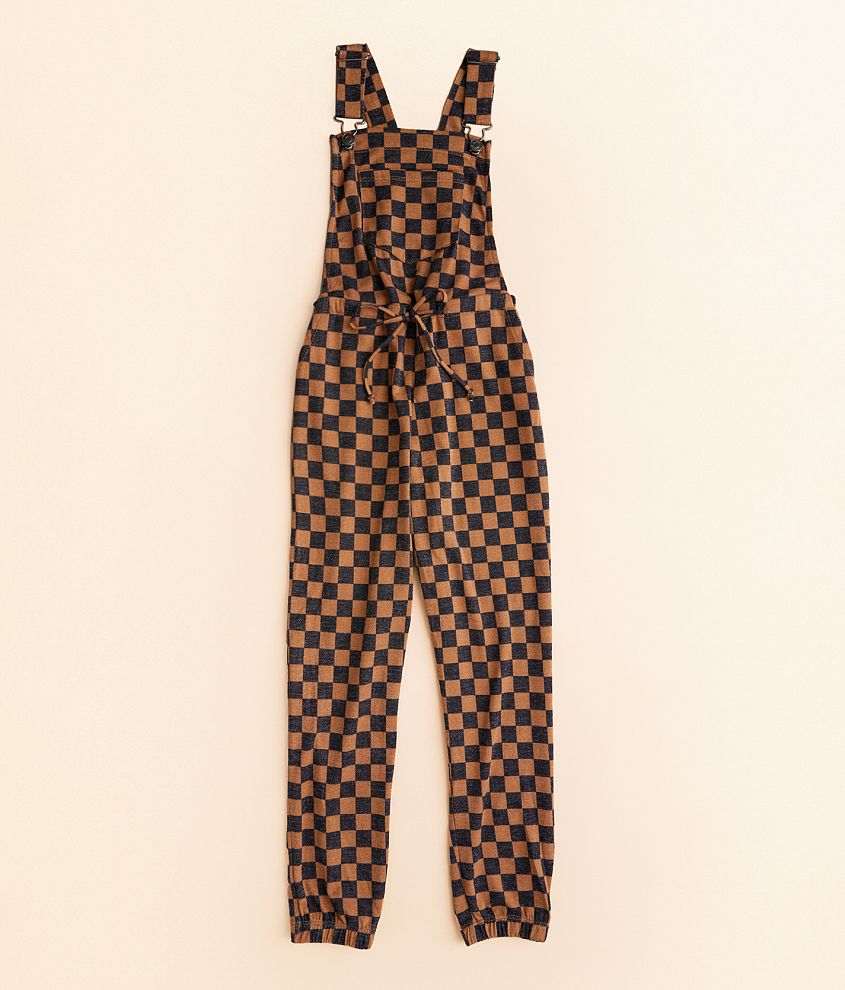 Girls - Willow & Root Checker Knit Overalls