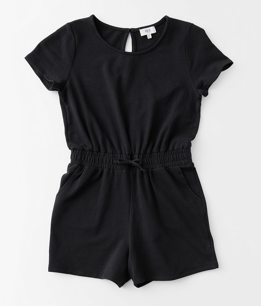 Girls - BKE Knit Romper - Girl's Rompers/Jumpsuits in Black | Buckle