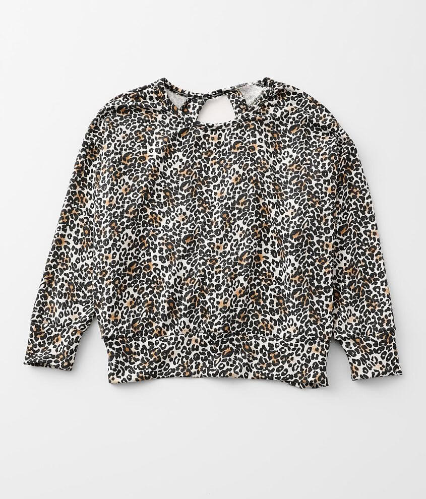 Girls - Walking On Sunshine Leopard Pullover front view