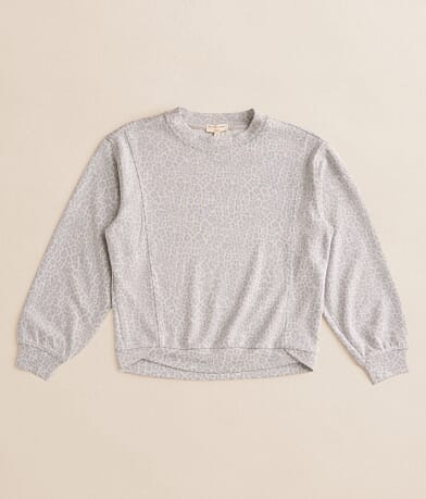 Gilded Intent Girls - Cheetah Pullover front view