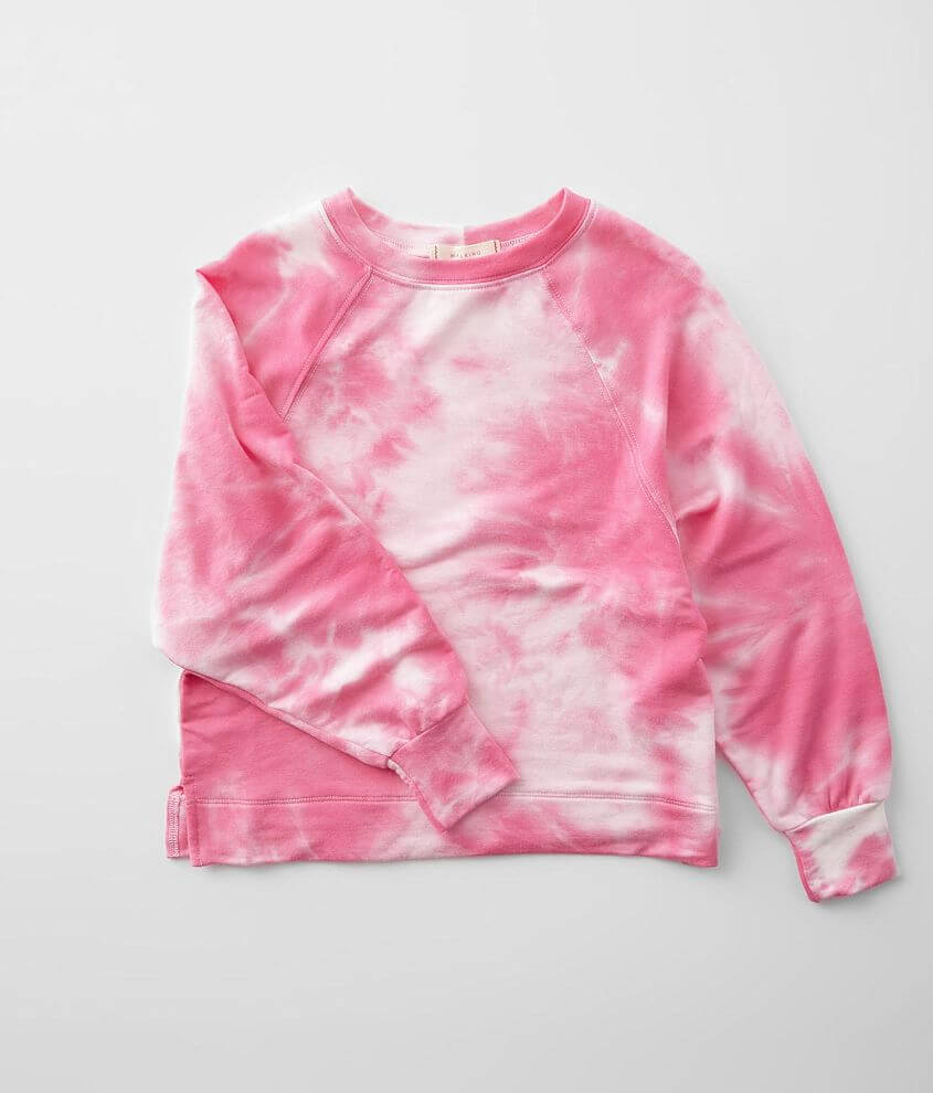 Girls Walking On Sunshine Tie Dye Pullover Girl s Sweatshirts in Hot Pink Tie Due Buckle