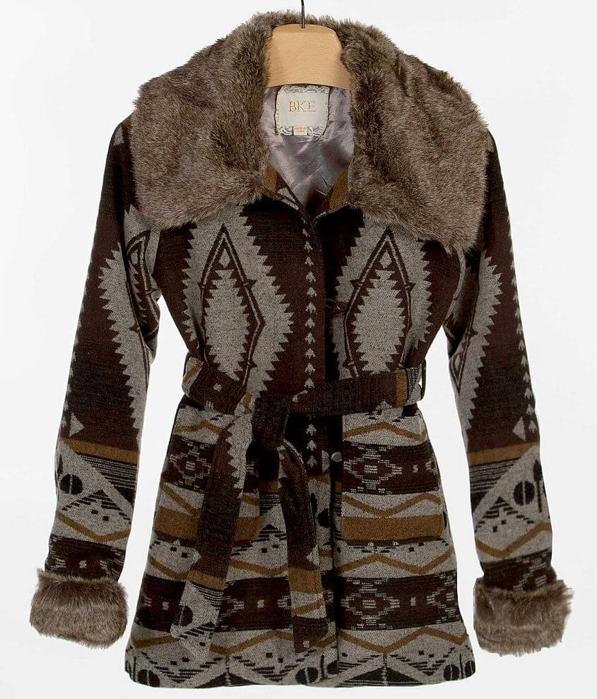 BKE Southwestern Coat Women's Coats/Jackets in Brown Buckle