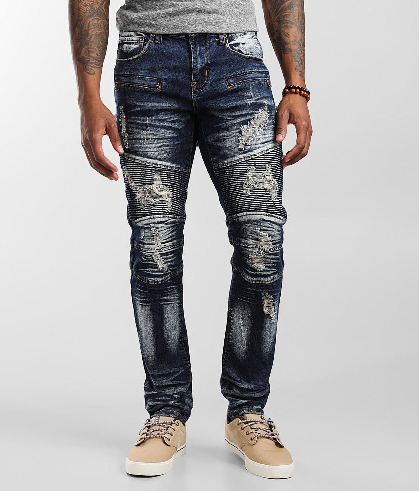 PREME Tucson Moto Skinny Stretch Jean front view