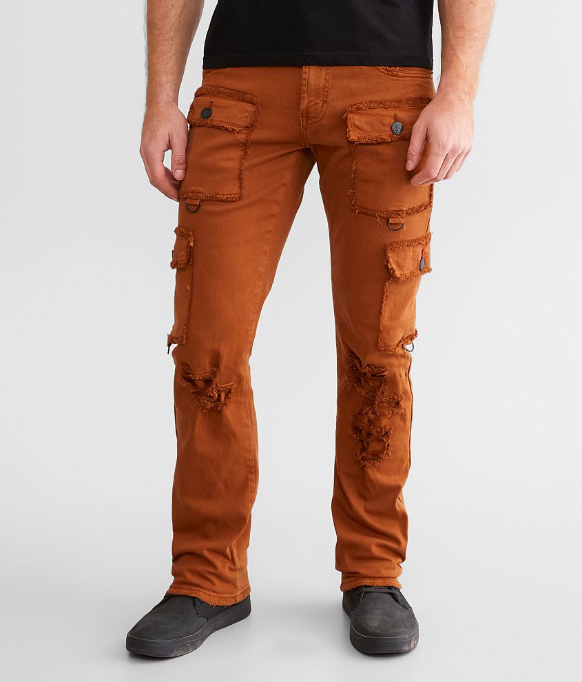 Brown Stacked Jeans Mens