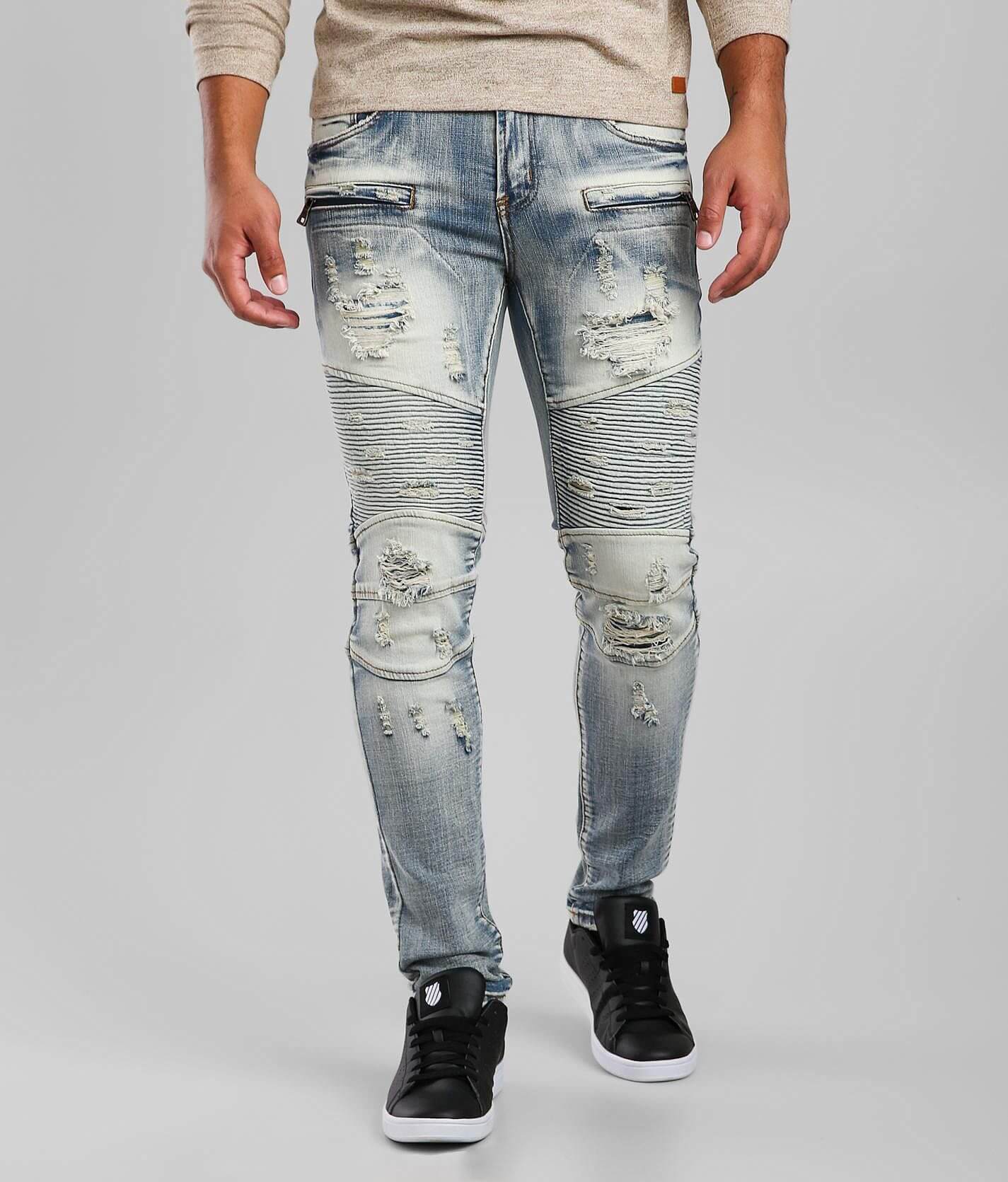 PREME Indigo Moto Skinny Stretch Jean - Men's Jeans in Male Indigo
